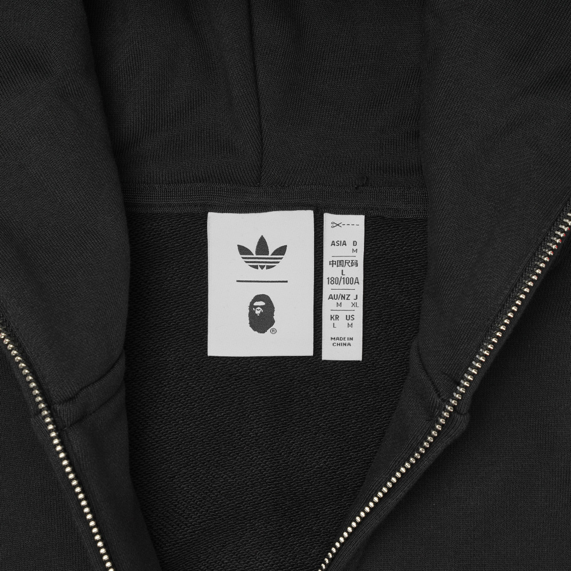 Adidas x BAPE Ultimate Shark Hoodie Black KR Sizing image 9