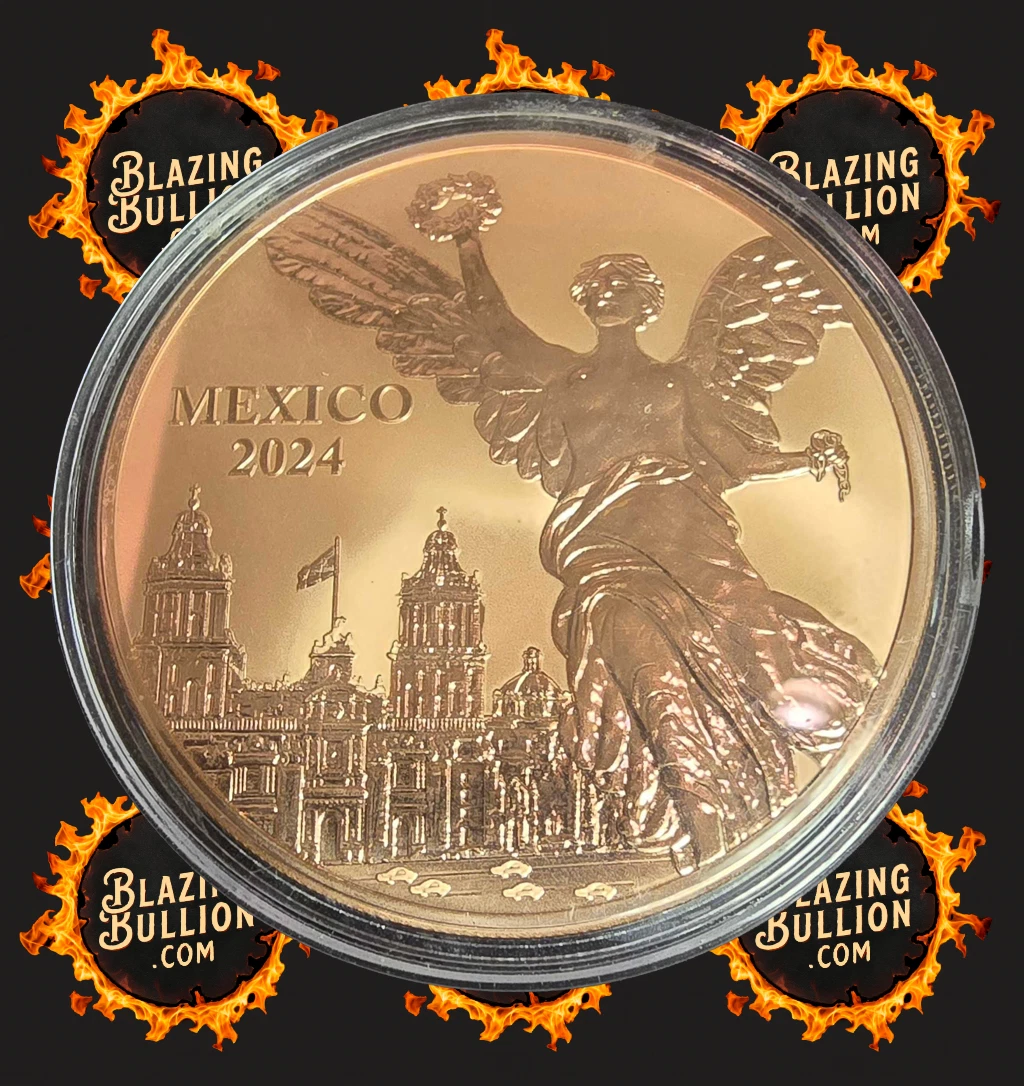 2024 Mexican Libertad Design 5 oz .999 Fine Copper Round Medal