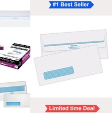 Business Envelopes 10 Left Window Security Tinted Self Seal 500 Count Box