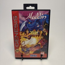 Disney's Aladdin Sega Genesis, 1993 Hard Case  Manual  Hang Tag