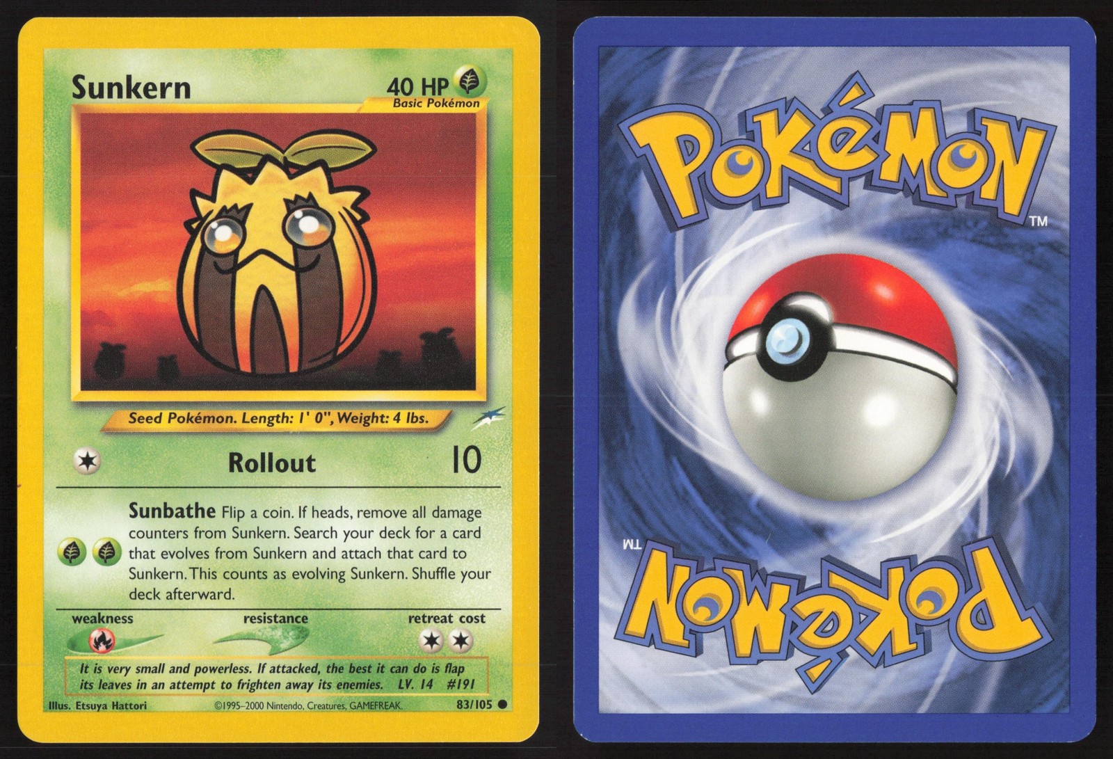 Pokemon TCG | Sunkern 83/105 | Neo Destiny Common | Near Mint