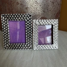 Holland Boone Picture Frame Artisan Polished Pewter -2 Piece -Wooden Back-Mexico