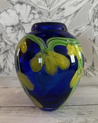 Vintage Glass Paperweight Vase  “Laburnum” (Murano, 1960-1970s)