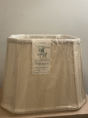 Royal Knight Lamp Shade Rectangle Shade Sand Linen Vintage Rare Orig. Plastic