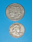 (2) Two 90% Silver Coins = one Morgan Silver Dollar & one Franklin half dollar