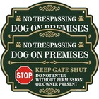 No Trespassing Dog On Premises Keep Gate Shut Sign - 2 Pack, 10” x 7” Rust
