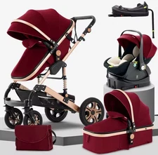 Baby Stroller Combo Car Seat, Baby Travel System,Standard Reversible Pram 3 in 1