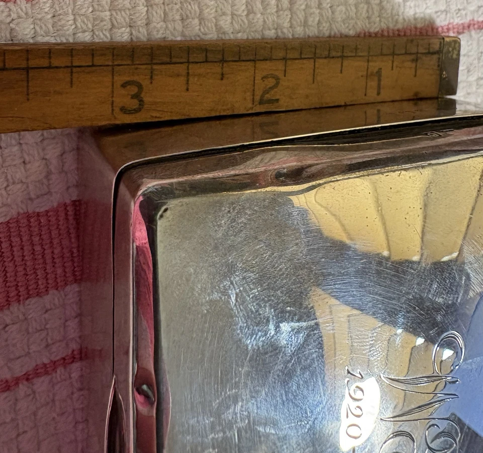 Antiguo joyero inglés de plata de ley con sello 1945 Foto 3 de 4