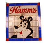 Hamms Beer Sign W Bear Stained Glass Pabst Milwaukee Old Vintage
