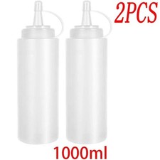 2/5/10Pcs Plastic Clear Squeeze Sauce Bottles Condiment Dispenser Ketchup Mayo