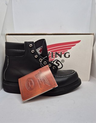 Vintage Red Wing Supersole 8133 Moc Toe, Black Chrome Leather, Size US 8,5 D