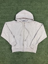 Brandy Melville Hoodie Womens Gray Sweatshirt Full Zip Jacket One Size