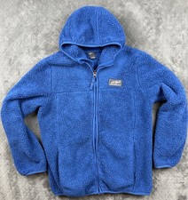 Eddie Bauer Kids M 10/12 Blue Sherpa Fleece Hoodie Jacket Warm Soft Zip Up