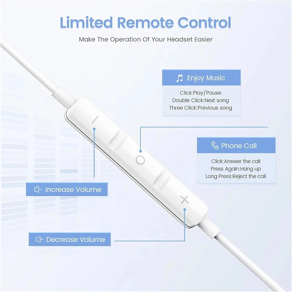 HIGH Quality For iPhone 16 15 Pro Max iPad Pro Wired USB Type-C Stereo Earbuds - Image 2 of 3