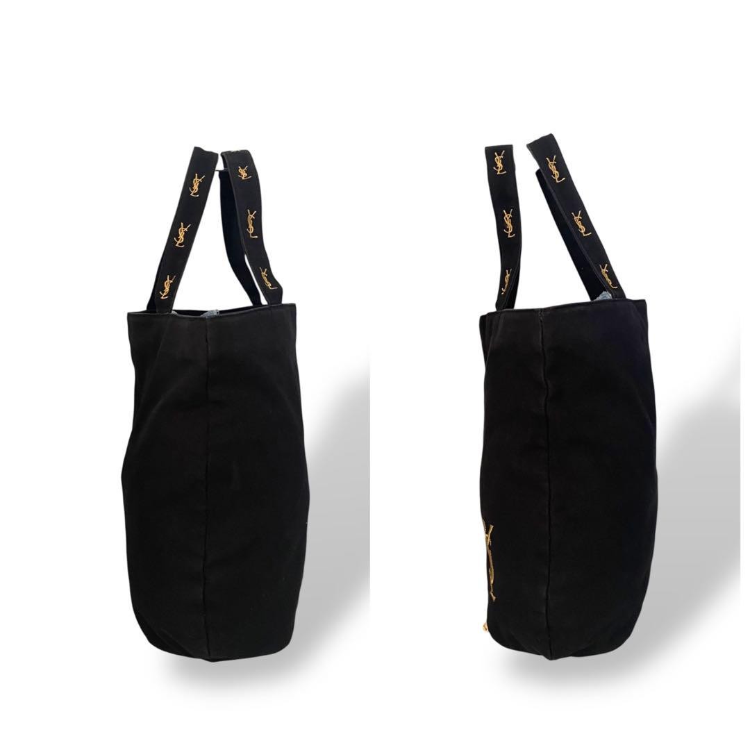 Borsa tote Yves Saint Laurent tela nera novità importazione Giappone rara