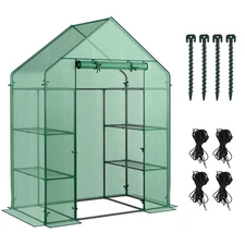 New Portable Mini 8 Shelves Walk In Greenhouse Outdoor 4 Tier Green House