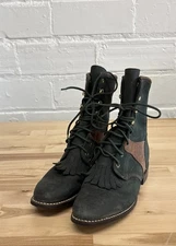 Chippewa 107091 Dark Green Leather Boots - Size 8M