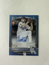 2025 Bowman Draft Chrome  Zach Root Auto Blue Refractor /150 CPA-ZR