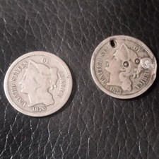 1870 & 1873 (Holed) 3 Cent Nickel Lot