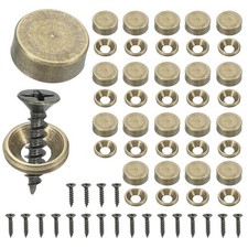 12mm Decorative Screws with Caps Cover for Mirror, 20 Pack & Bronze