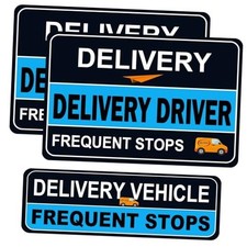 Delivery Driver Magnet for Car - 3-Pack Frequent Stops Removable Magnet Blue-3