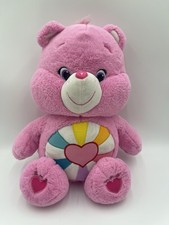 Care Bear Hopeful Heart Plush 20" Rainbow Rays Heart Belly Badge 2015