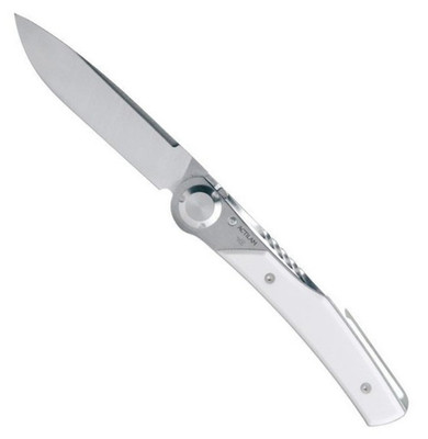Actilam - Messer Klinge Edelstahl X50CrMoV15N Griff 11 cm Corian weiß Clip - T3.CB