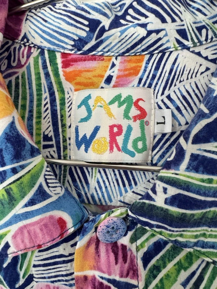 Camisa De Colección RARA Rayón Hecha en Hawaii Jams World Para Hombre Talla Grande Palmería Foto 2 de 4
