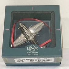 Vintage NOS Lenox Kirk Stieff Pewter Collection CC26 Toy Airplane Ornament