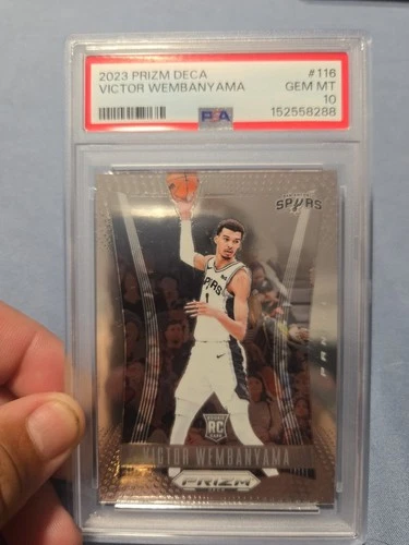 🔥PSA 10 GEM MINT! 2023-24 Prizm Deca "VICTOR WEMBANYAMA" #116 Rookie! ECF MVP🔥