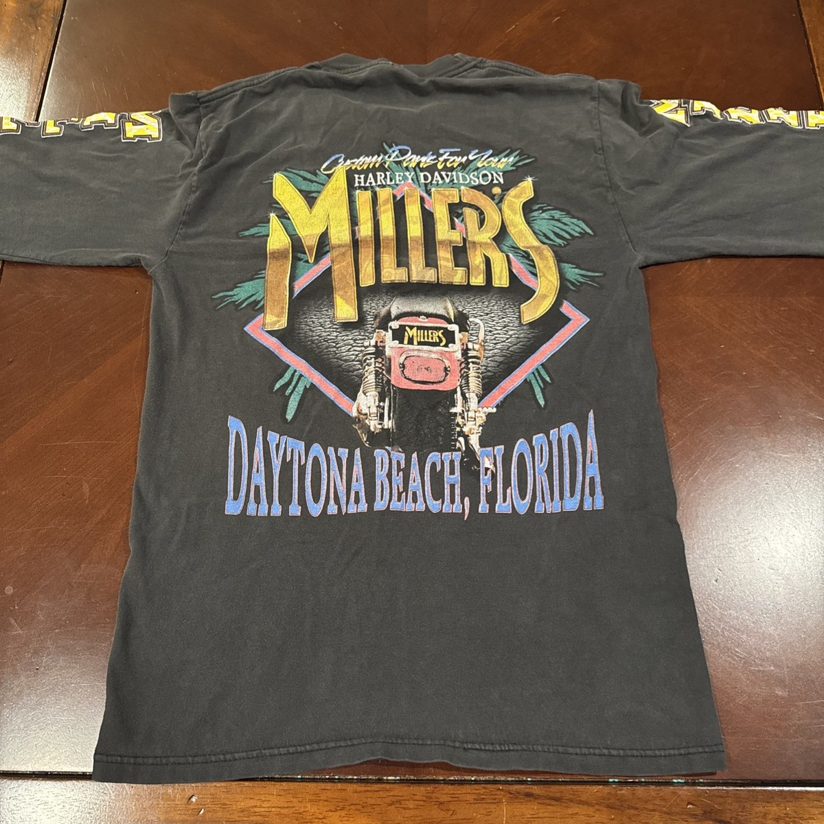 Vintage Miller's Motorcycle Parts Daytona Beach Florida Biketoberfest Shirt 2001