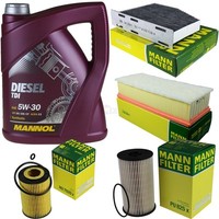 MANN-FILTER Inspektionspaket Mannol 5L Diesel Tdi 5W-30 FüR Skoda Yeti 2.0 Tdi