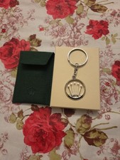 Brand New Silver Rolex Keychain with Box - Luxury Logo Key Ring Collectible