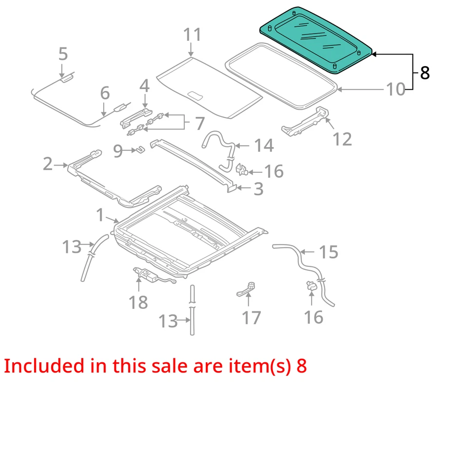 Vidro para teto solar Nissan Maxima 2000-2003 fabricante de equipamento original 912106y320 - Imagem 3 de 4