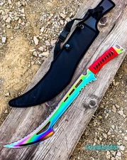 24" Rainbow Full Tang Stainless Steel Ninja Sword with Sheath