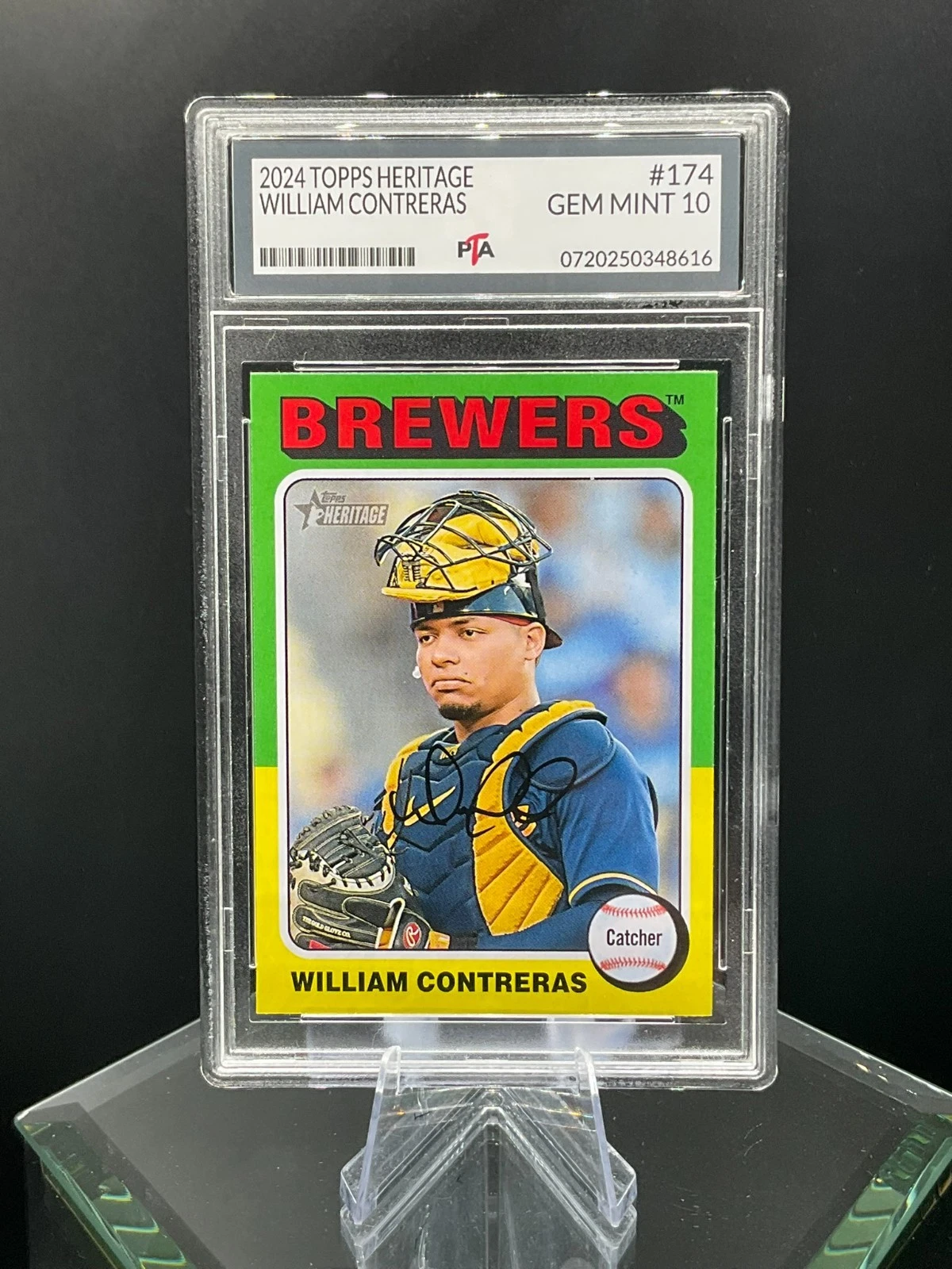 2024 Topps Heritage #174 William Contreras Milwaukee Brewers GEM MINT PTA 10 🔥 - product detail image 1