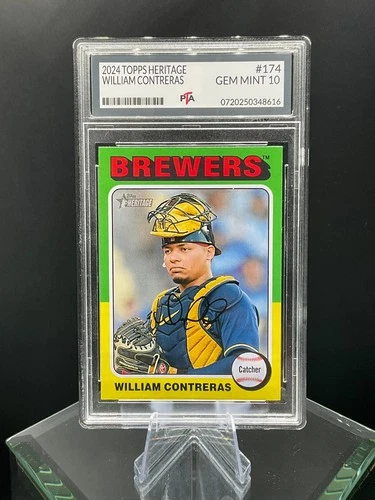 2024 Topps Heritage #174 William Contreras Milwaukee Brewers GEM MINT PTA 10 🔥 - product listing photo