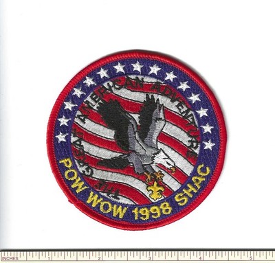 SCOUT BSA 1998 SAM HOUSTON AREA COUNCIL POW WOW LARGE PATCH TEXAS EAGLE BADGE TX
