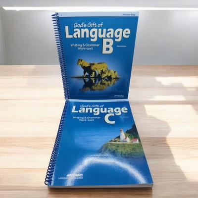 Abeka God's Gift of Language B & Language C Work-text Answer Key 3rd Edition Lot