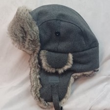 Chaos Brand Faux Fur Lined Trapper Hat Gray