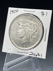 1922 Peace Dollar $1 Silver Coin Philadelphia 90% Silver #22pD1