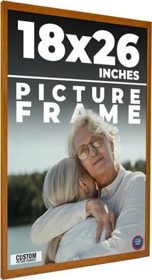 18x26 Honey Brown Real Wood Picture Frame Width 0.75 inches | Interior Frame Dep
