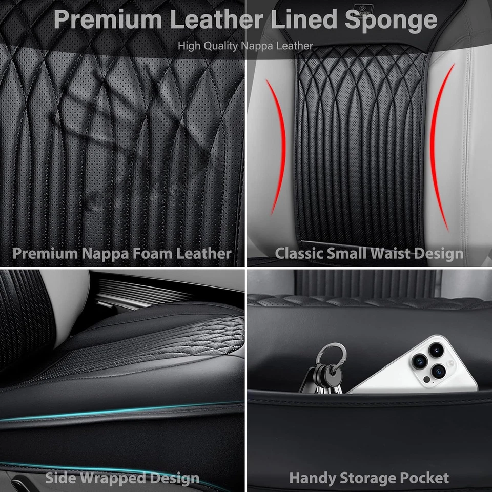 Protector de asiento de coche, fundas laterales para coches, asiento delantero, bolsillo de almacenamiento Foto 4 de 4