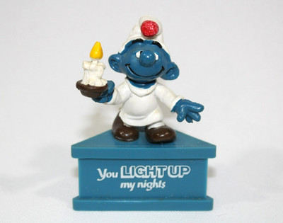 Smurfs Vintage Smurf-A-Gram You Light Up My Nights Candle Smurf