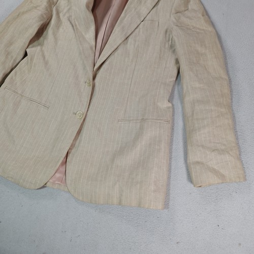 Lauren Ralph Lauren Blazer Womens 10 Linen Pinstripe Suit Jacket Classic USA - Picture 2 of 20