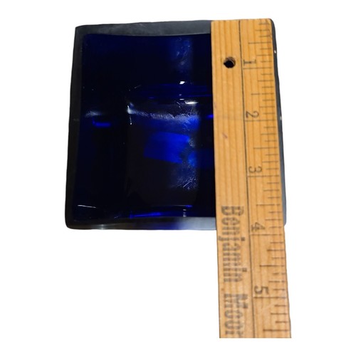 Colbalt blaue mundgeblasene Glaswürfel Vase 4" CYS XCEL GLASWAREN Blasen massiv - Bild 6 von 8