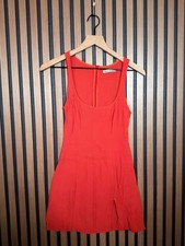 Reformation Dress 0 Women’s Red Scoop Neck Sleeveless Luxury Fabric Fit Flare