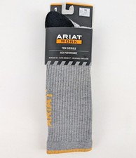 Ariat Work Tek Series Crew Socks Mens XL Grey High Performance NanoGLIDE New