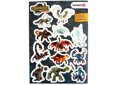 SCHLEICH ELDRADOR CREATURES AUFKLEBER STICKER LAVASKORPION FEUERSTIER EIS SPINNE
