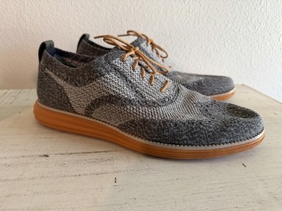 Cole Haan Zerogrand Grand Low Cut Mens Sz 10 Gray Orange Knit Shoes Sneakers